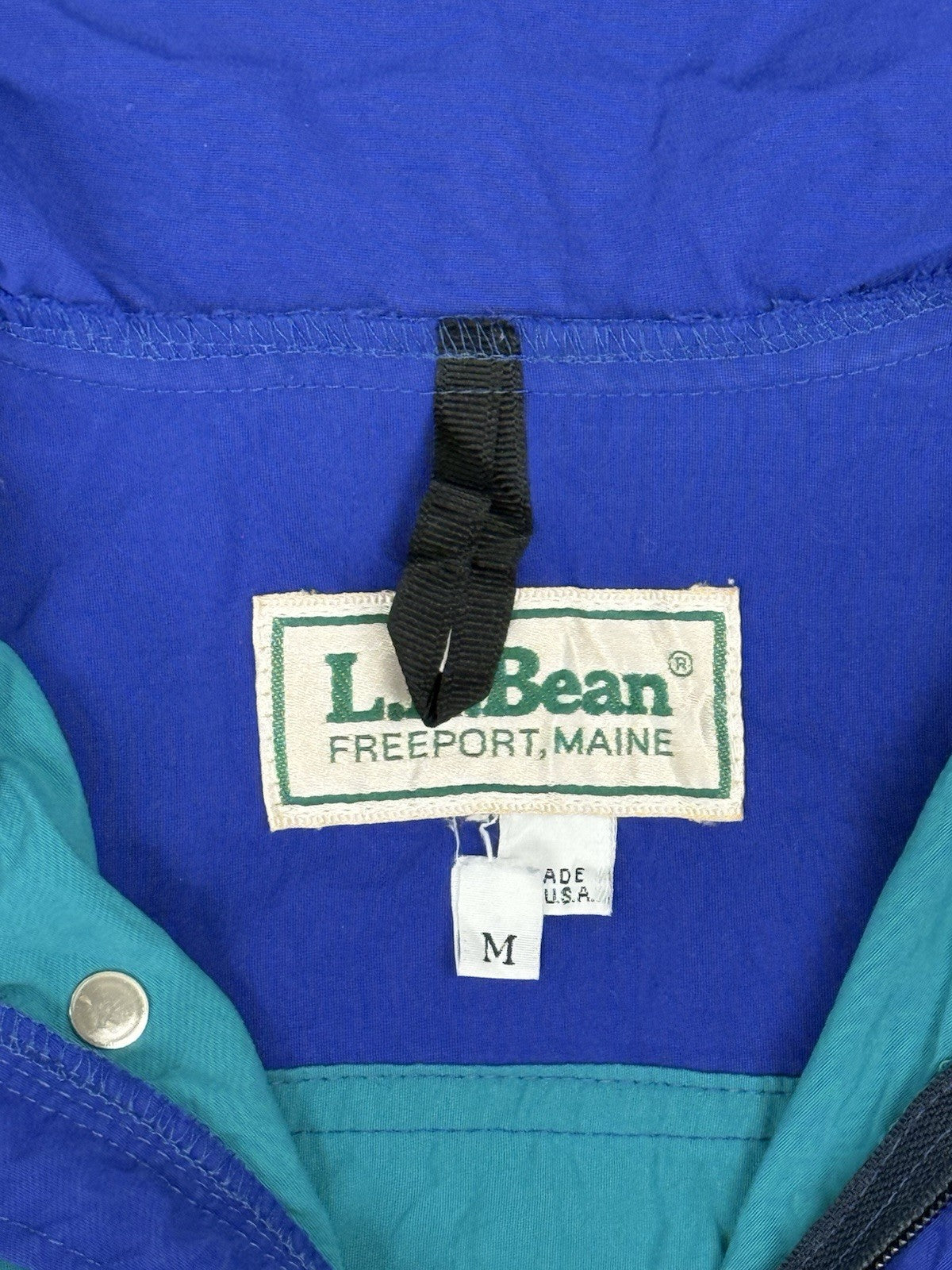 LL Bean Green Nylon Pullover Anorak Poncho Medium