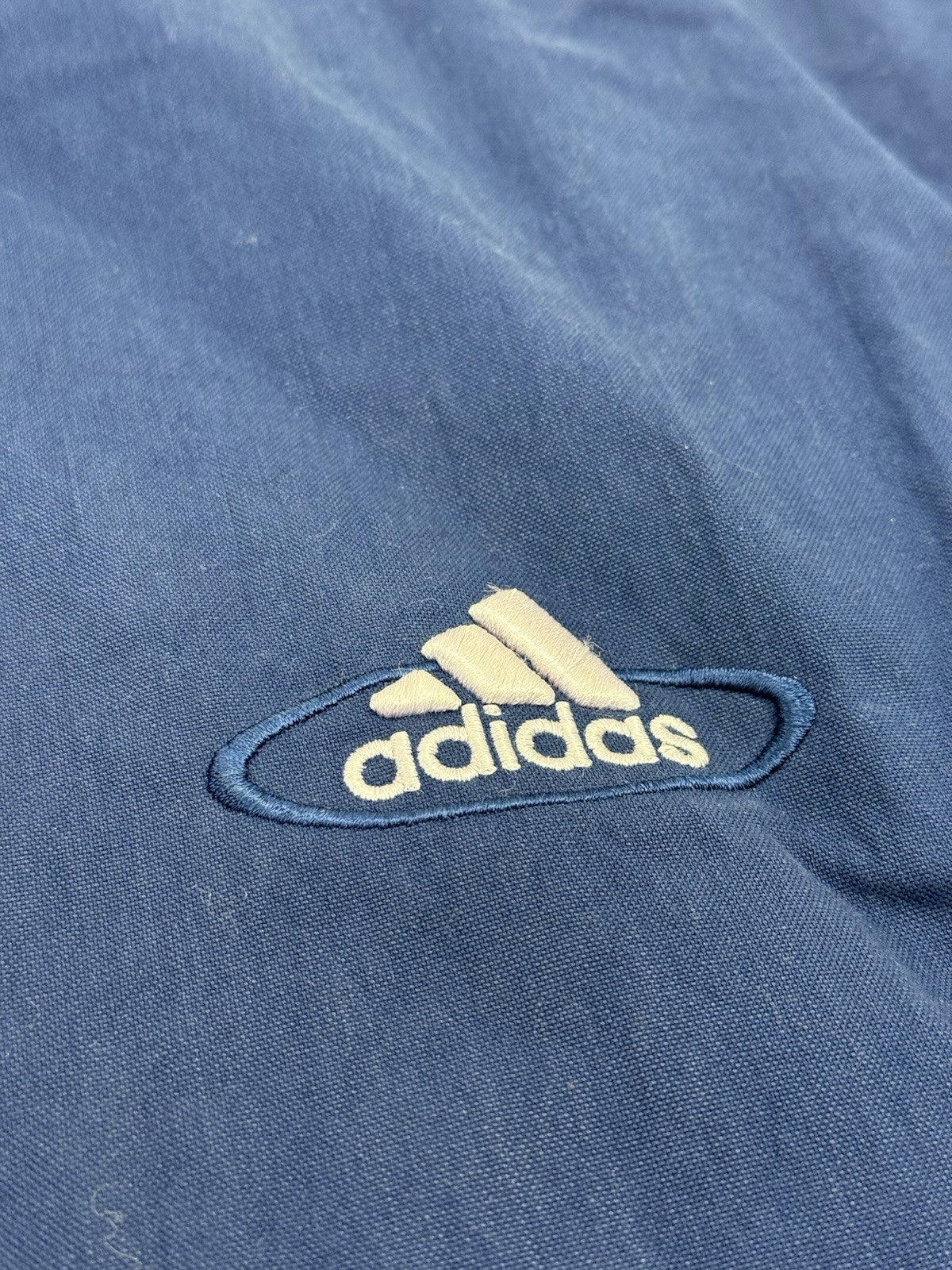 Adidas Vintage Blue Zip Lined Jacket Large