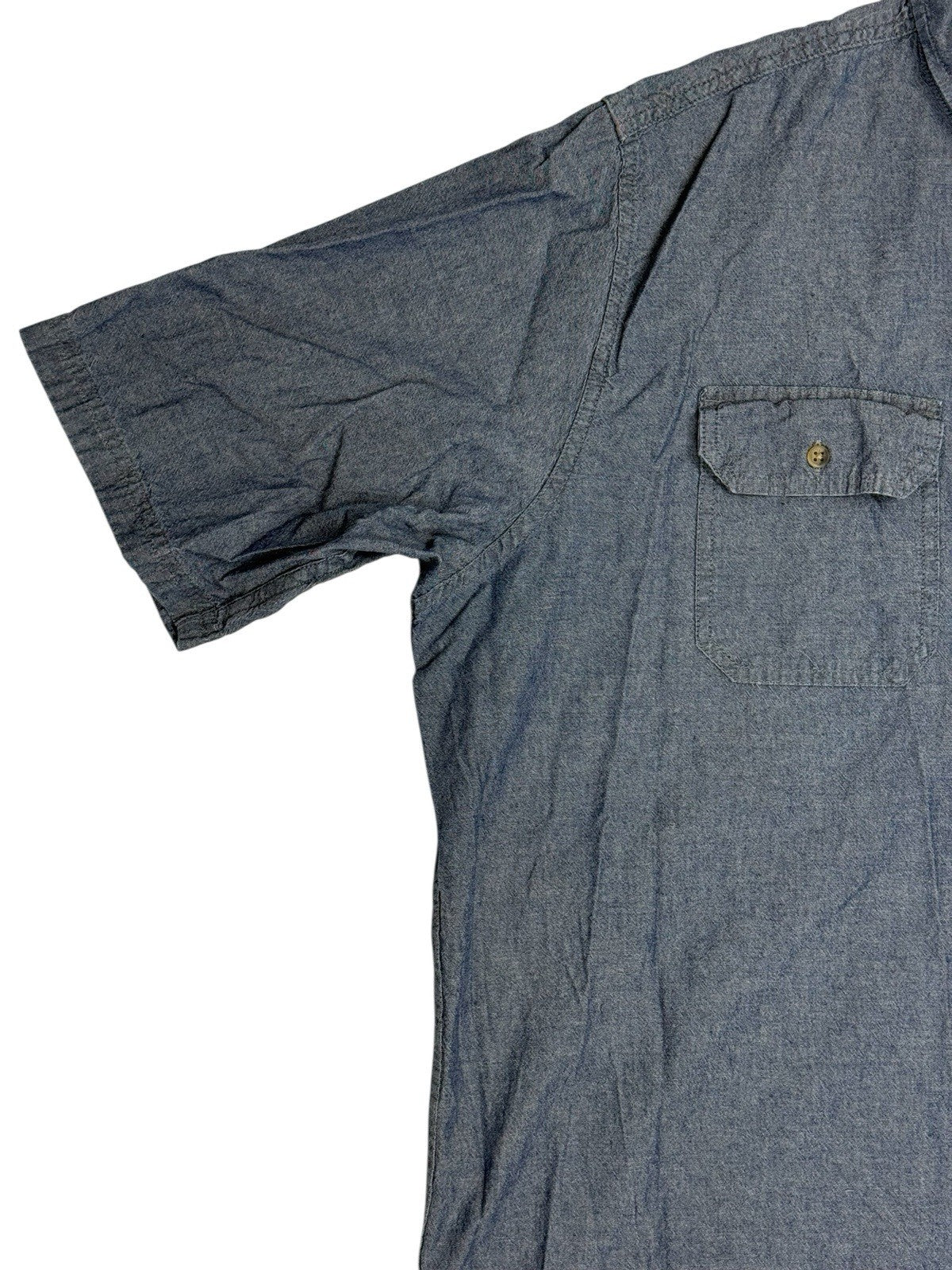 Wrangler Blue Cotton Collared Short Sleeve Shirt 2XL