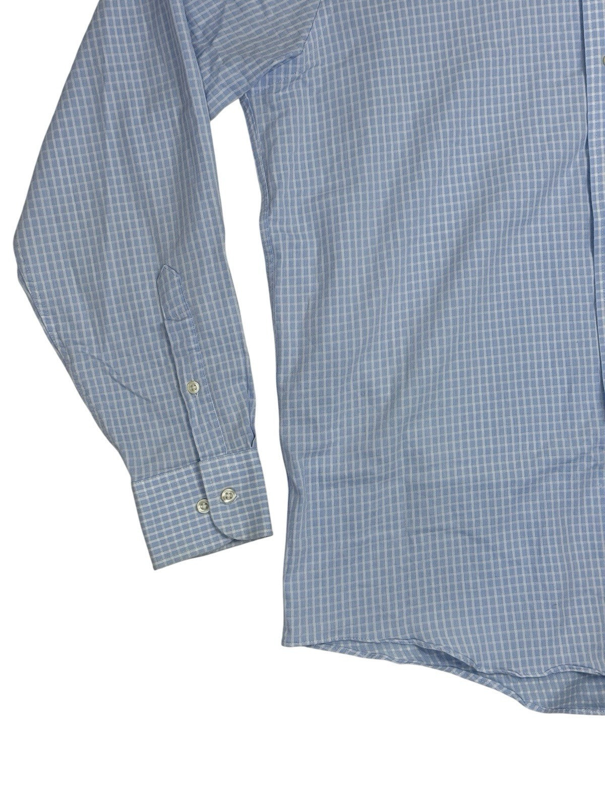Chaps Blue Check Long Sleeve Collared Shirt Large (16in Collar)