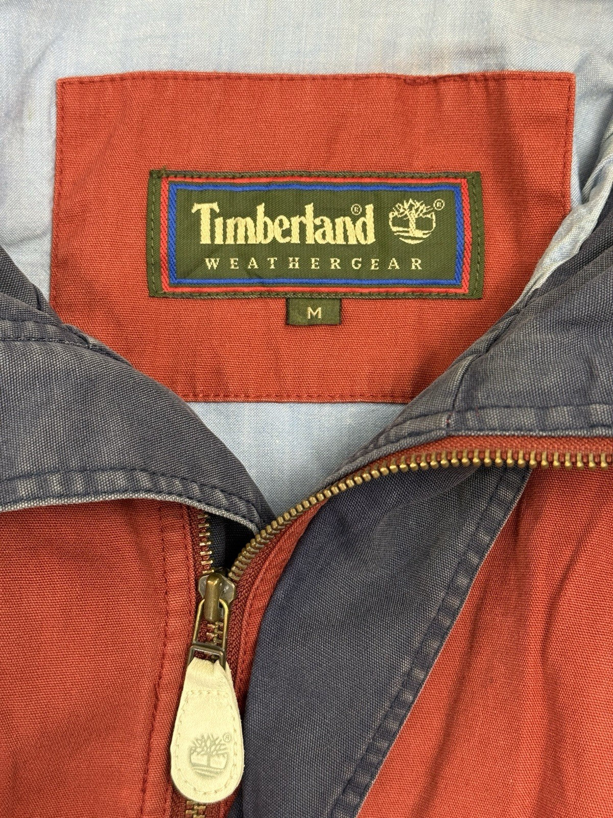 Timberland Retro Orange Weathergear Zip Heavyweight Jacket Medium