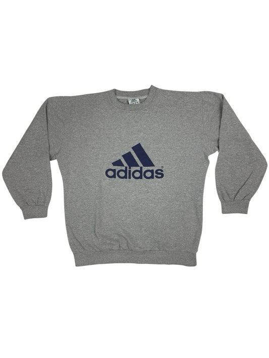 Adidas Retro Grey Printed Pullover Jumper Small