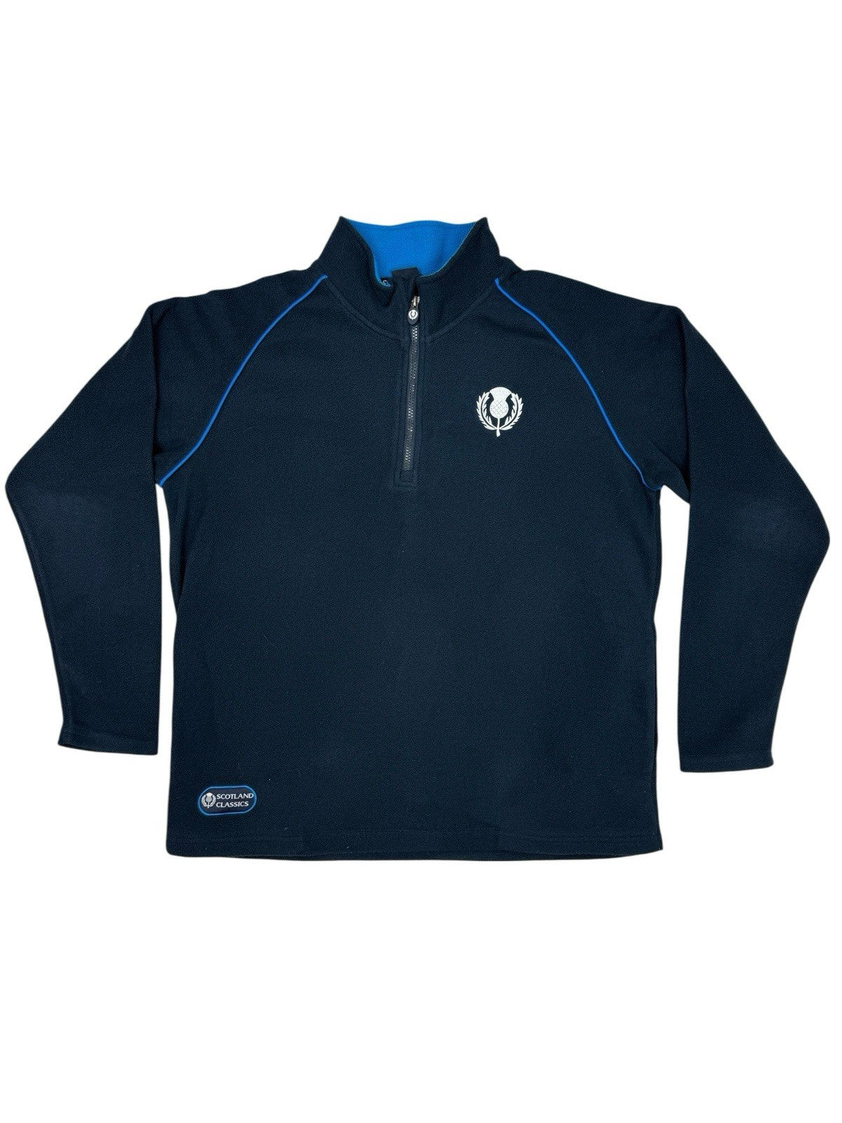 Scotland Classics Blue 1/4 Zip Fleece Jumper Large