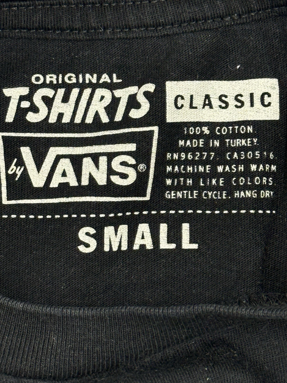 Vans Black Cotton Printed Top Small