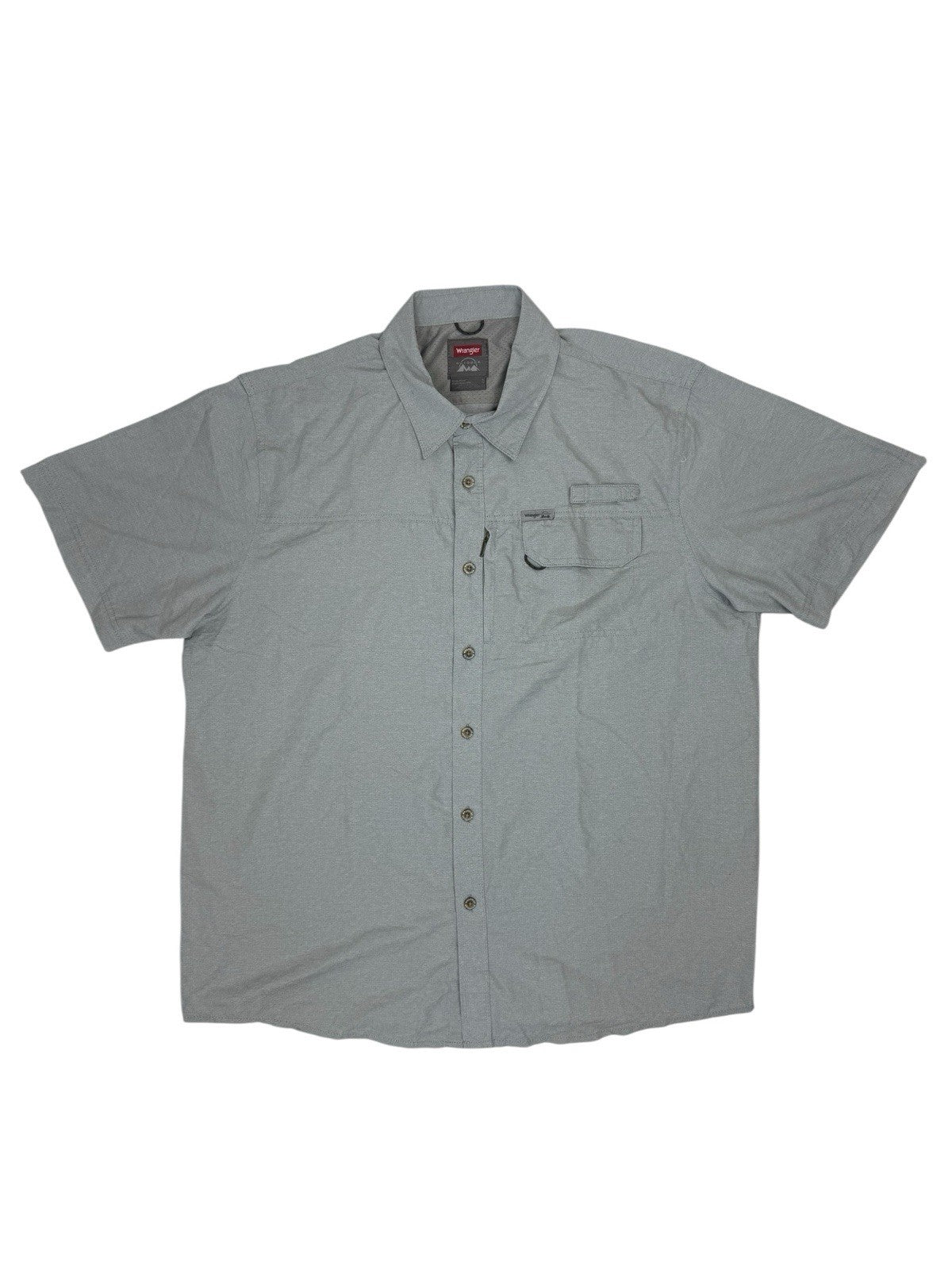 Wrangler Outdoor Grey Regular Fit Short Sleeve Collared Shirt XL