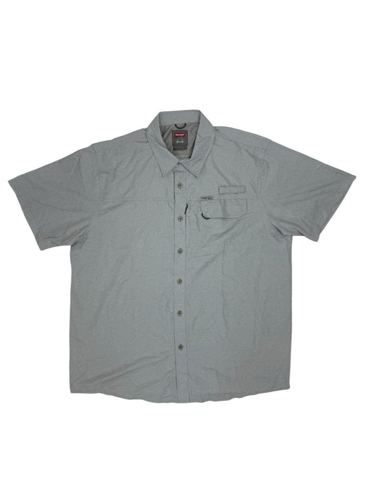 Wrangler Outdoor Grey Regular Fit Short Sleeve Collared Shirt XL