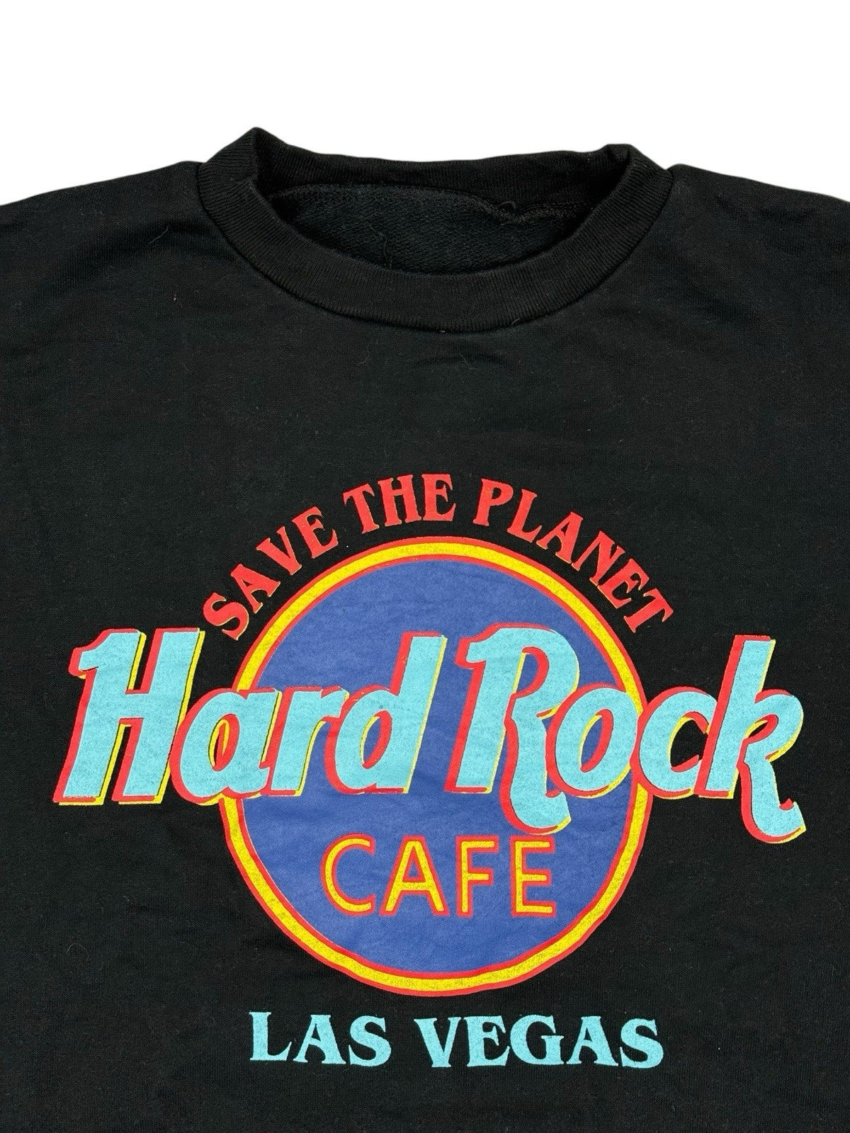 Retro Hard Rock Cafe Las Vegas Black Longline Jumper Medium
