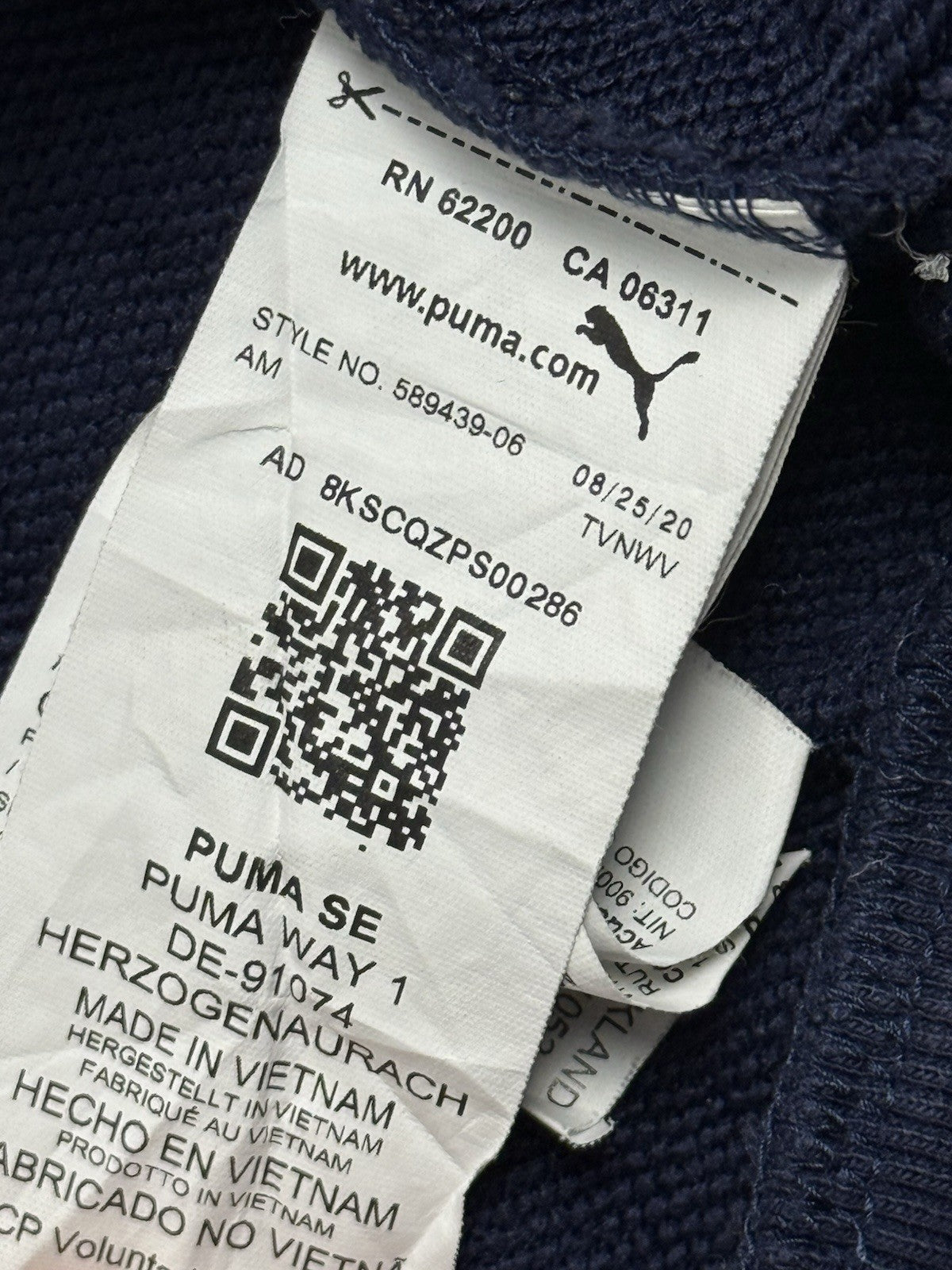 Puma Blue Print Logo Hoodie Medium