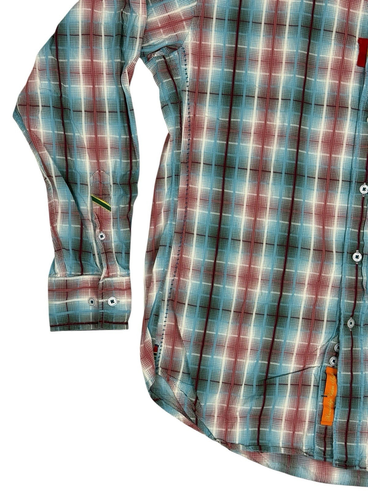 Robert Graham Multi Plaid Cotton Shirt Large