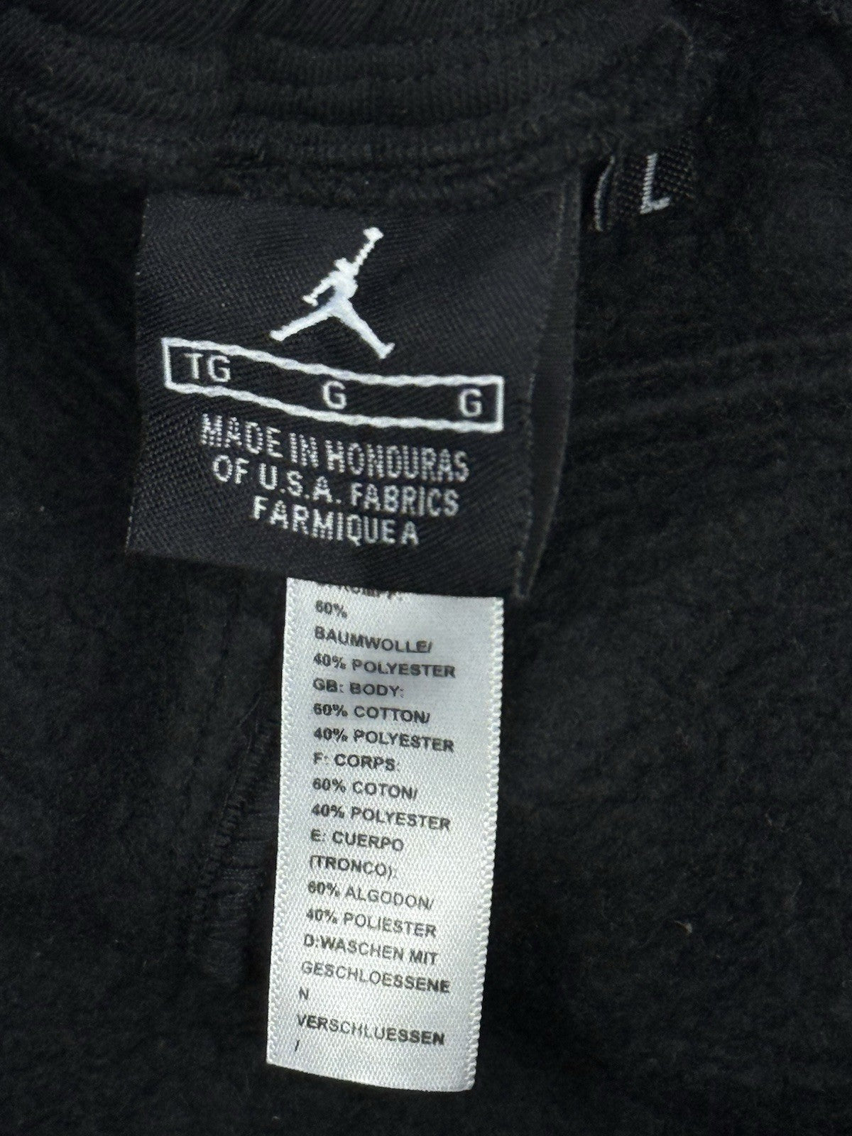 Jordan Black Cotton Blend Joggers Size Large