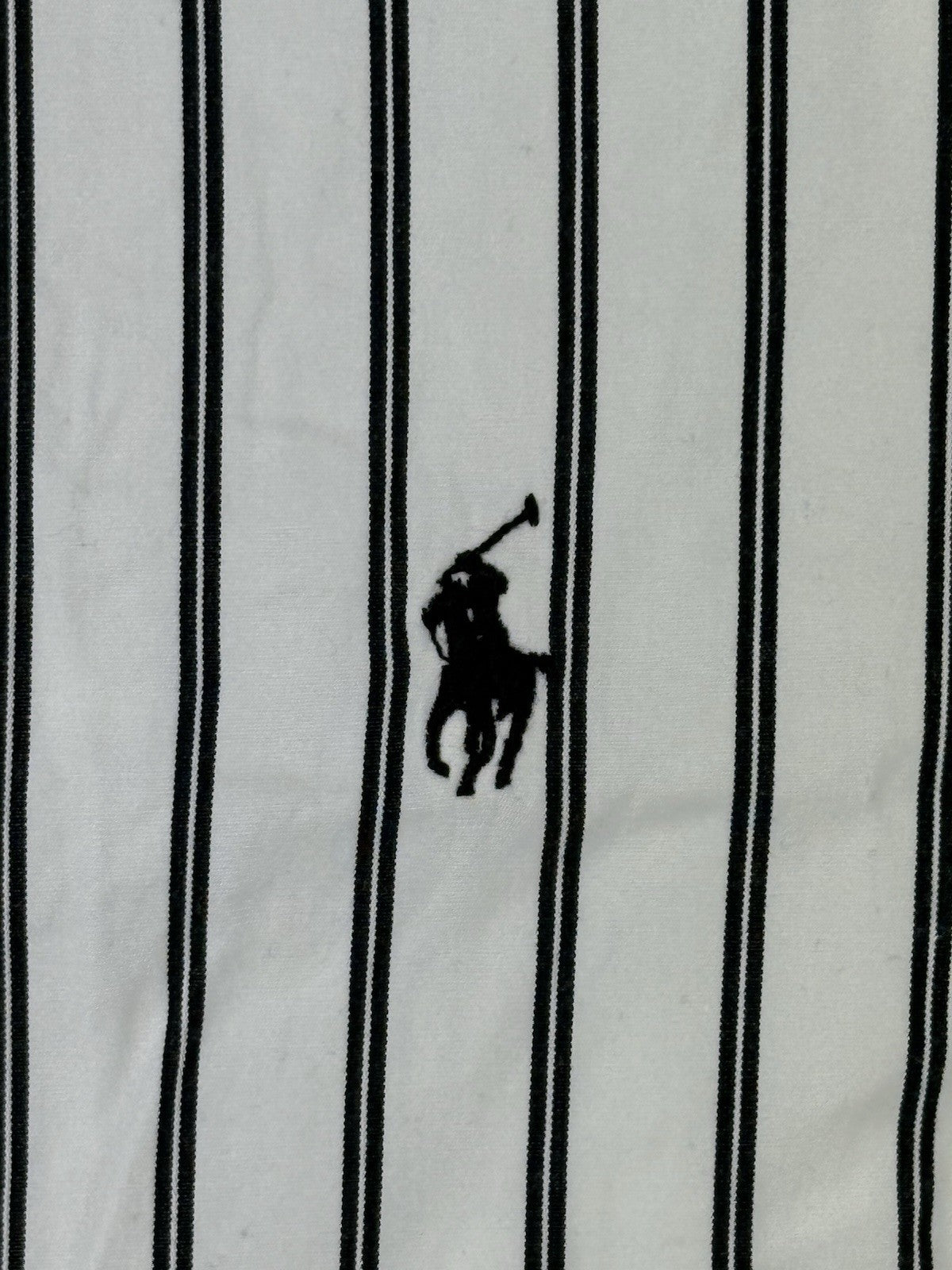 Polo Ralph Lauren White Striped Slim Fit Collared Shirt Large