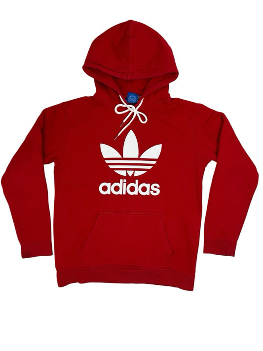 Adidas Red Trefoil Retro Hoodie Large