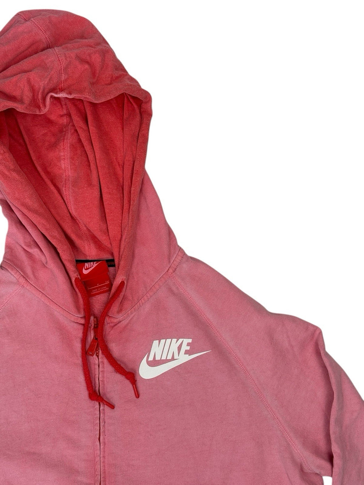 Nike Pink Faded Zip Hoodie Small