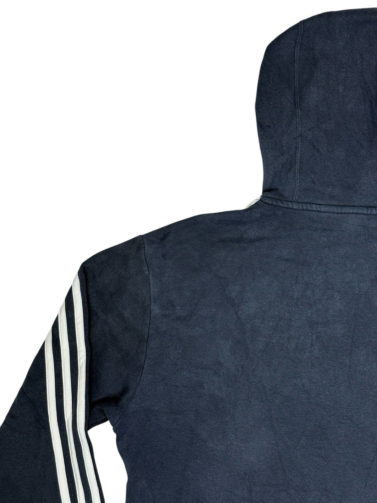 Adidas Blue Spell Out Print Logo Hoodie Medium
