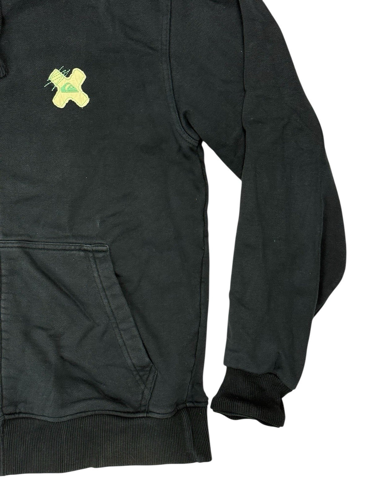 Quicksilver Black Zip Hoodie Jacket Medium