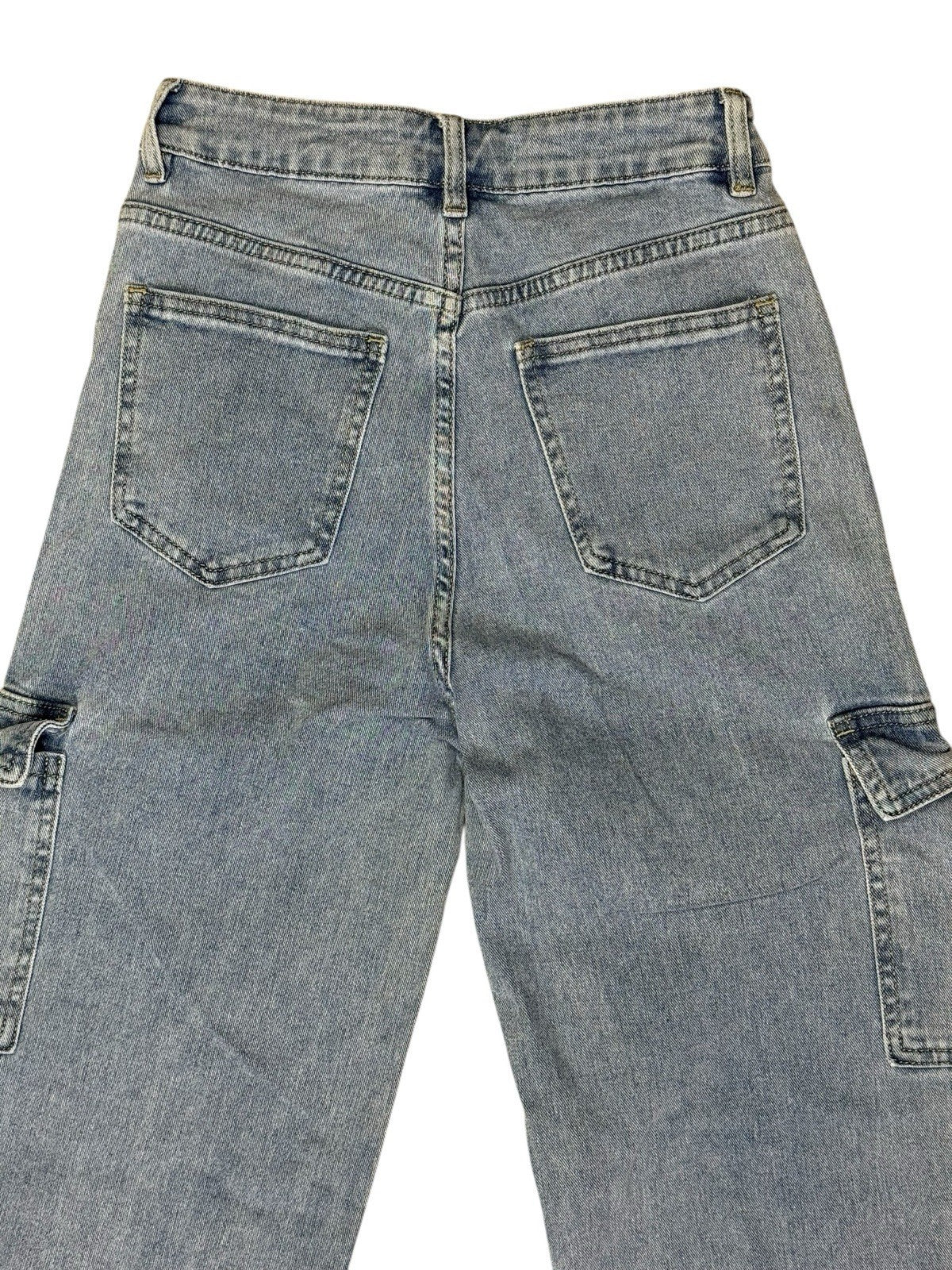 Redial Blue Loose Fit Cargo Jeans Size 8