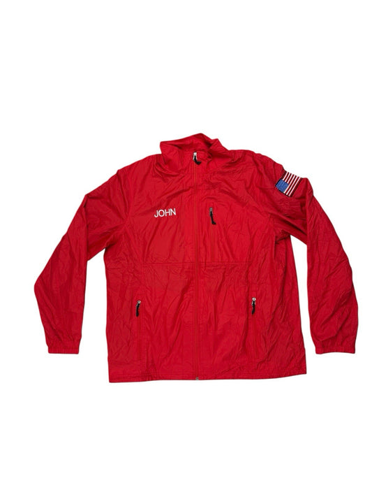 LL Bean Red Zip Jacket Large