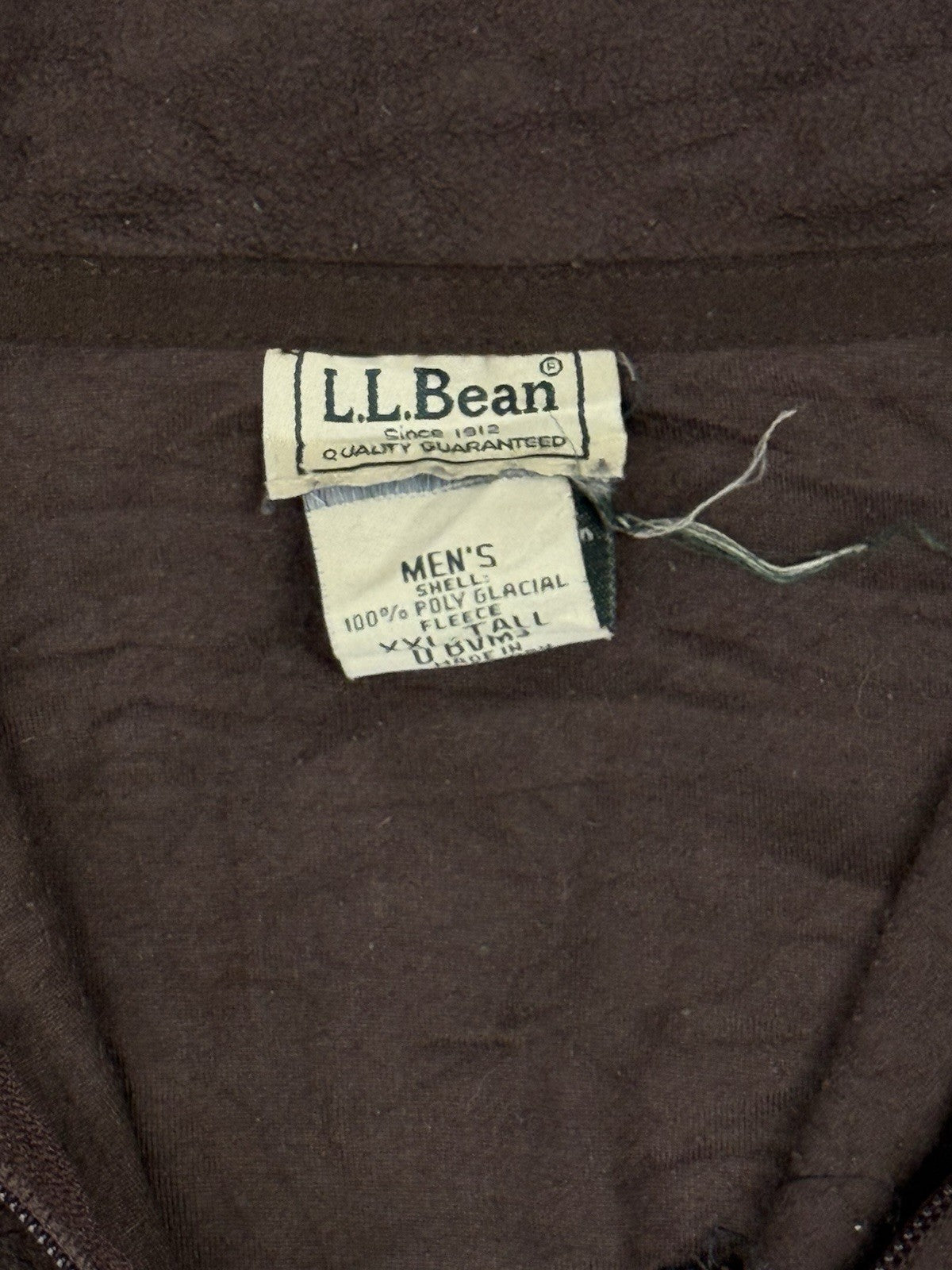 LL Bean Brown 1/4 Zip Fleece Jumper 2XL Tall