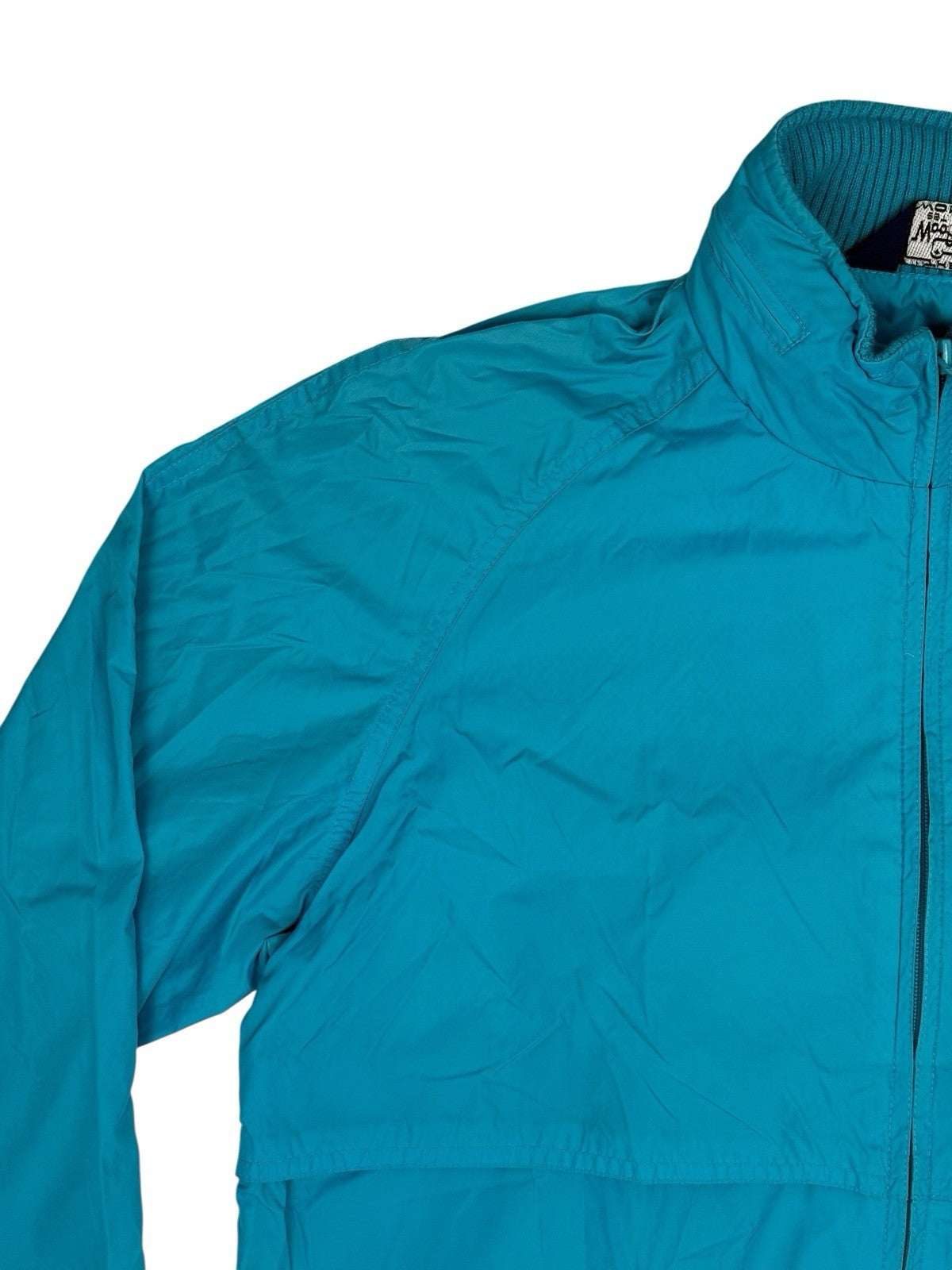 Woolrich Woman Retro Blue Zip Rain Jacket Medium