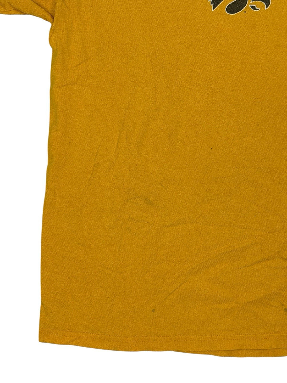 Retro Yellow Iowa Hawkeyes Printed Cotton Top Large