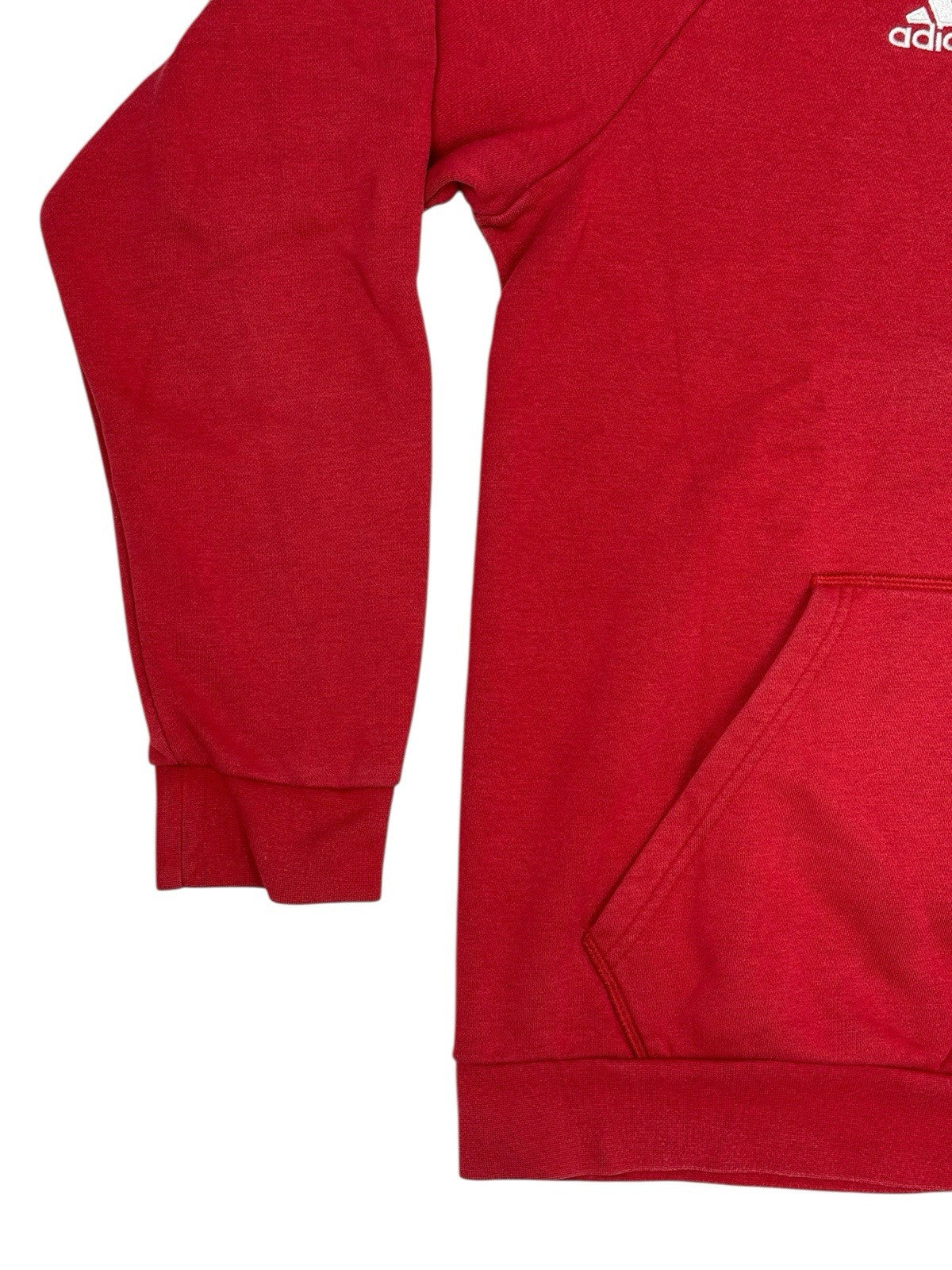 Adidas Red Embroidered Pinstripe Hoodie Large