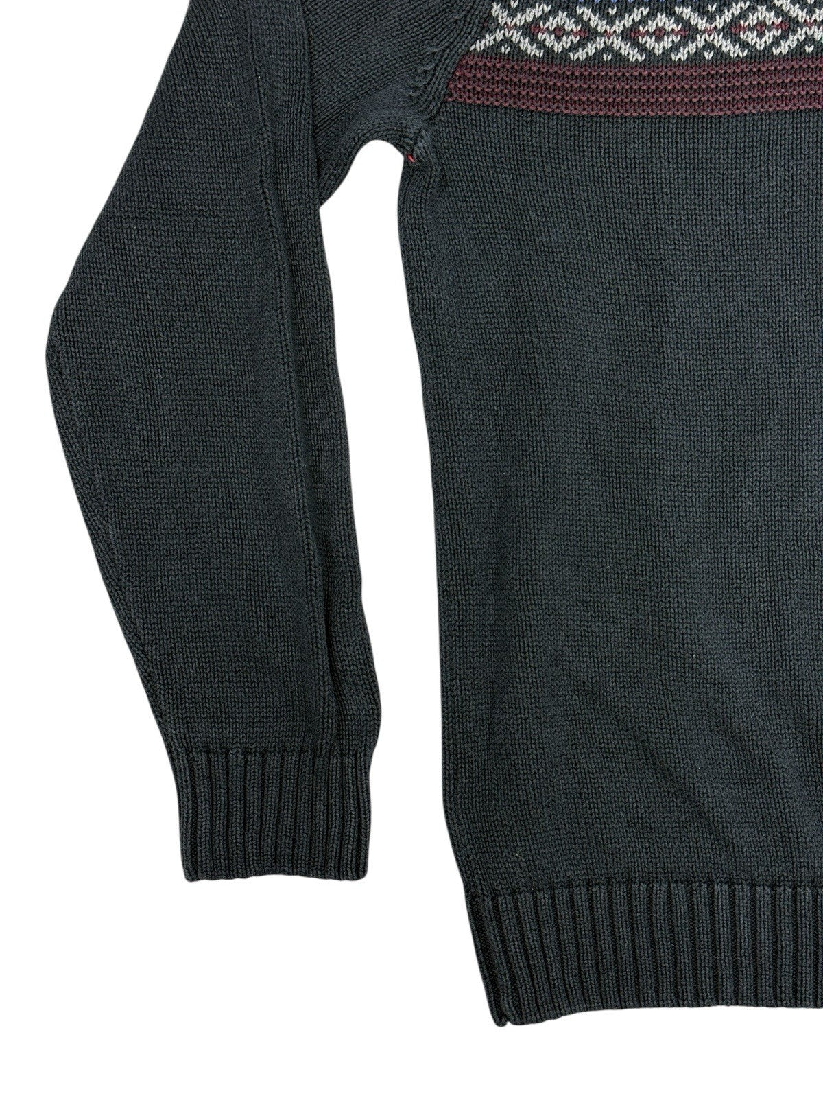 Chaps Blue Cotton Retro Knit Jumper Small