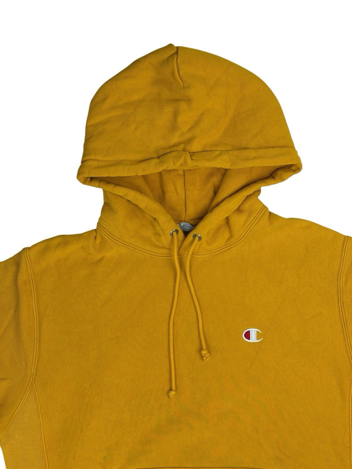 Champion Yellow Reverse Weave Heavyweight Hoodie Medium
