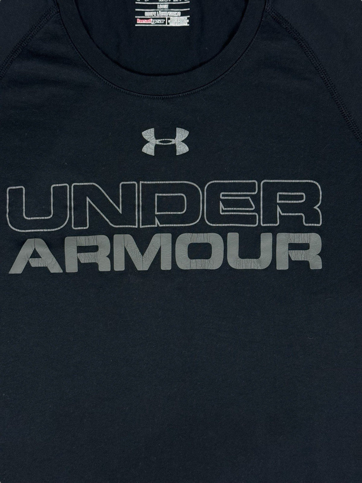 Under Armour Black Retro Loose Fit Heat Gear Top Medium