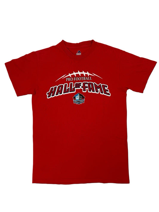 Retro Majestic Red Pro Football Hall of Fame Top Small