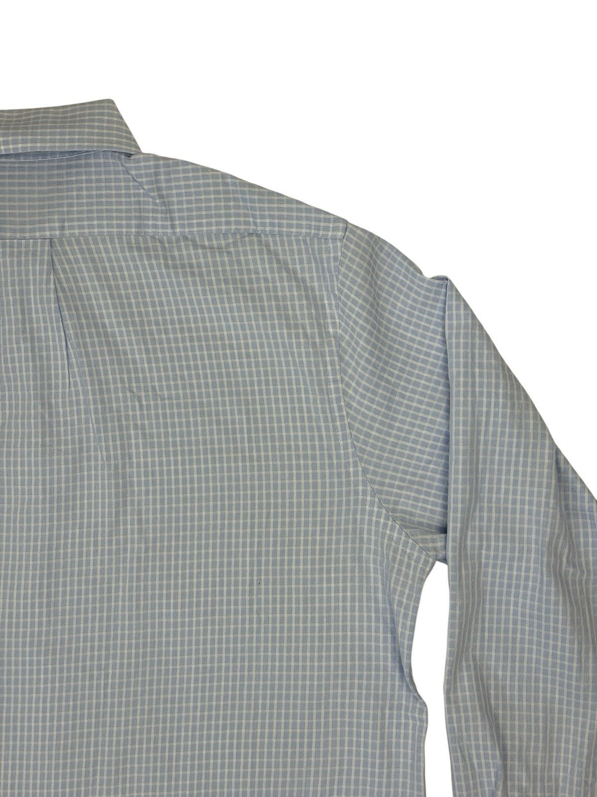 Chaps Blue Check Long Sleeve Collared Shirt Large (16in Collar)