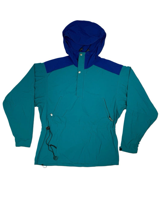 LL Bean Green Nylon Pullover Anorak Poncho Medium