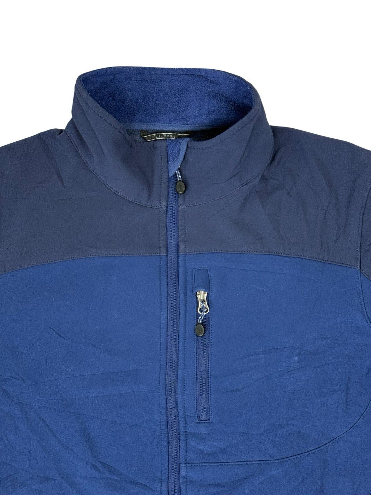 LL Bean Blue Softshell Fleece Jacket Medium