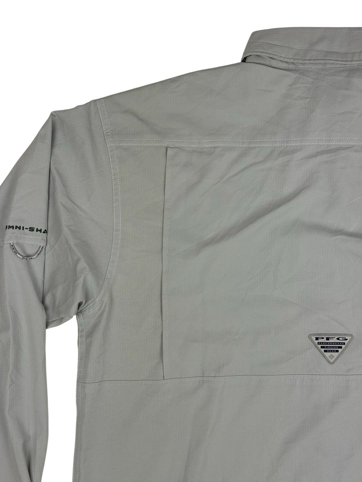 Columbia Grey PFG Polyester Fishing Shirt Large