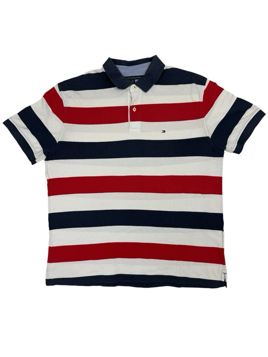 Tommy Hilfiger Retro Multicoloured Striped Polo Top XL