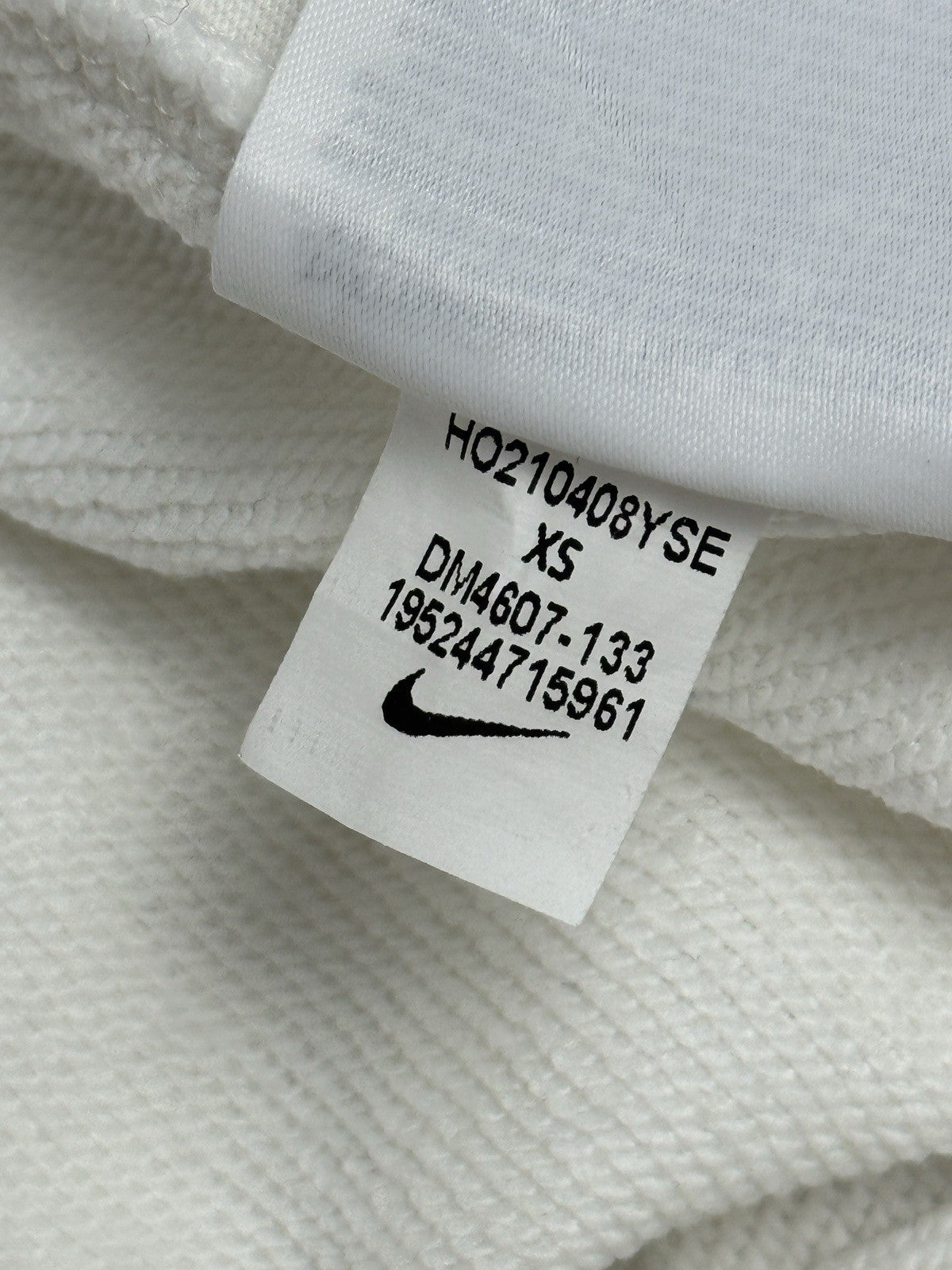 Nike White Cotton Blend Jogger Track Bottoms XS