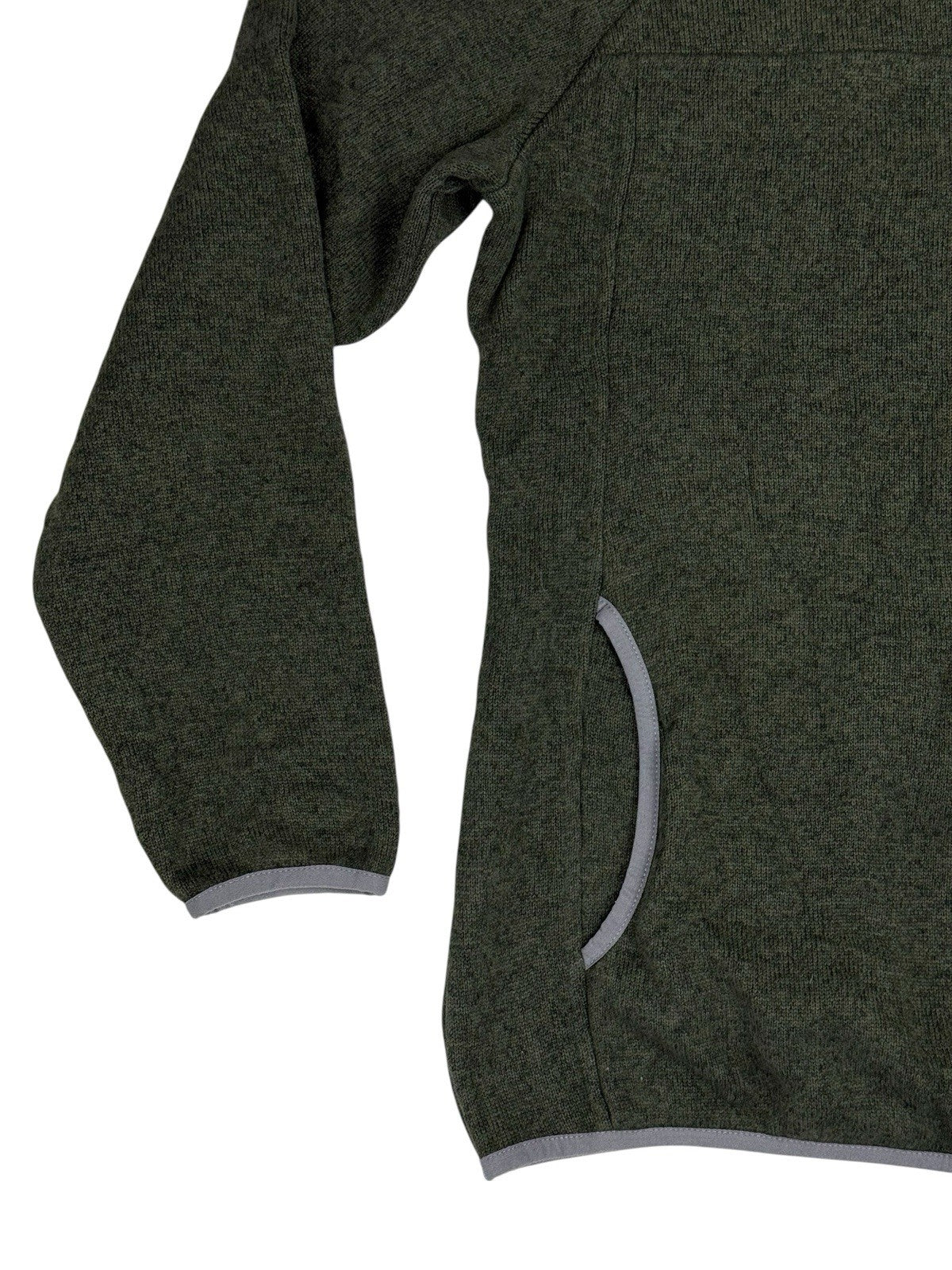 LL Bean Green Fleece Snap Jumper Medium