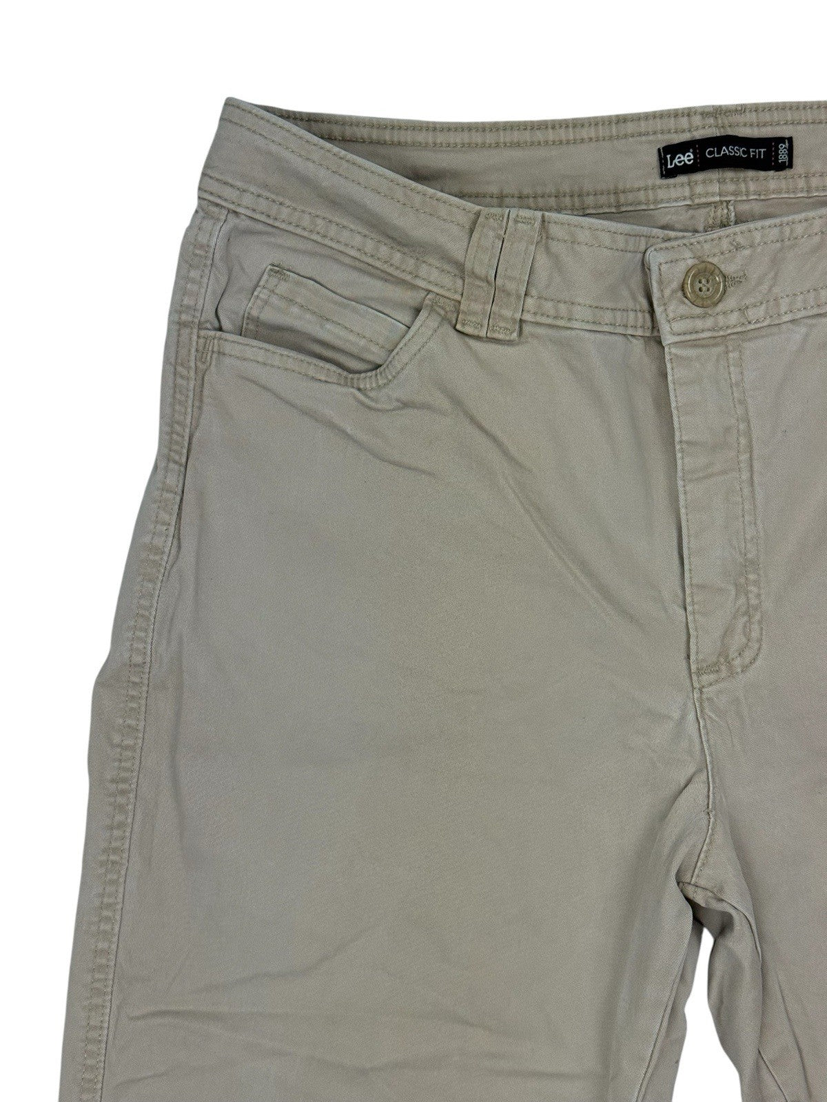 Lee Beige Classic Fit Trousers 34W 27L
