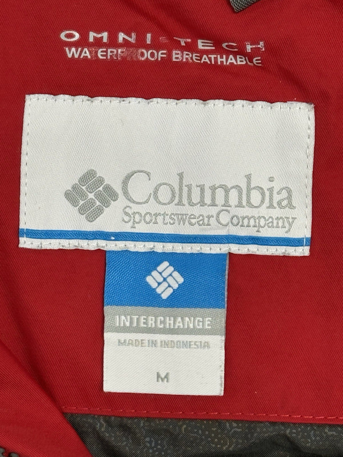 Columbia Red Omni-Tech Zip Rain Jacket Medium