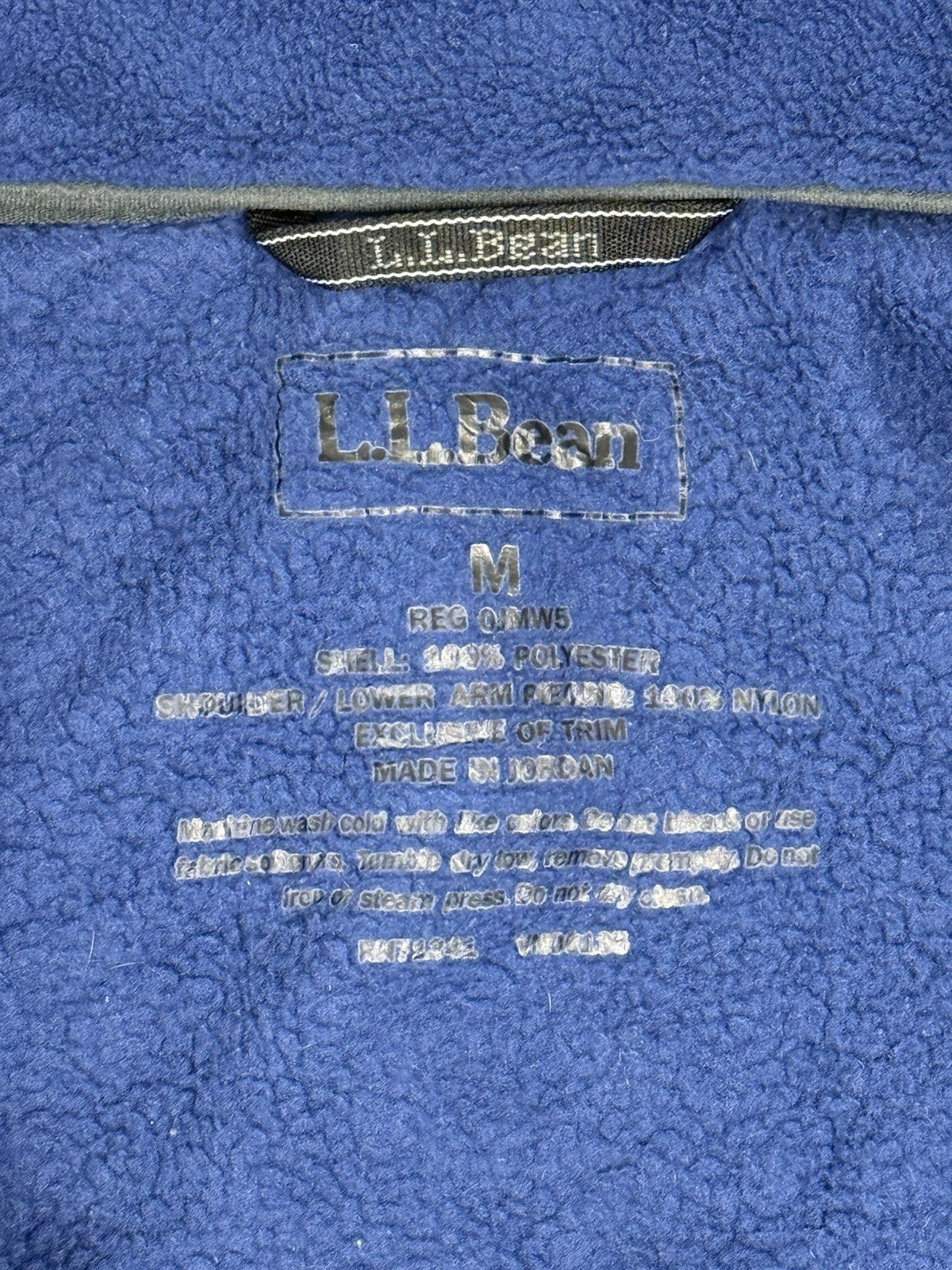 LL Bean Blue Polartec Fleece Zip Jacket Medium