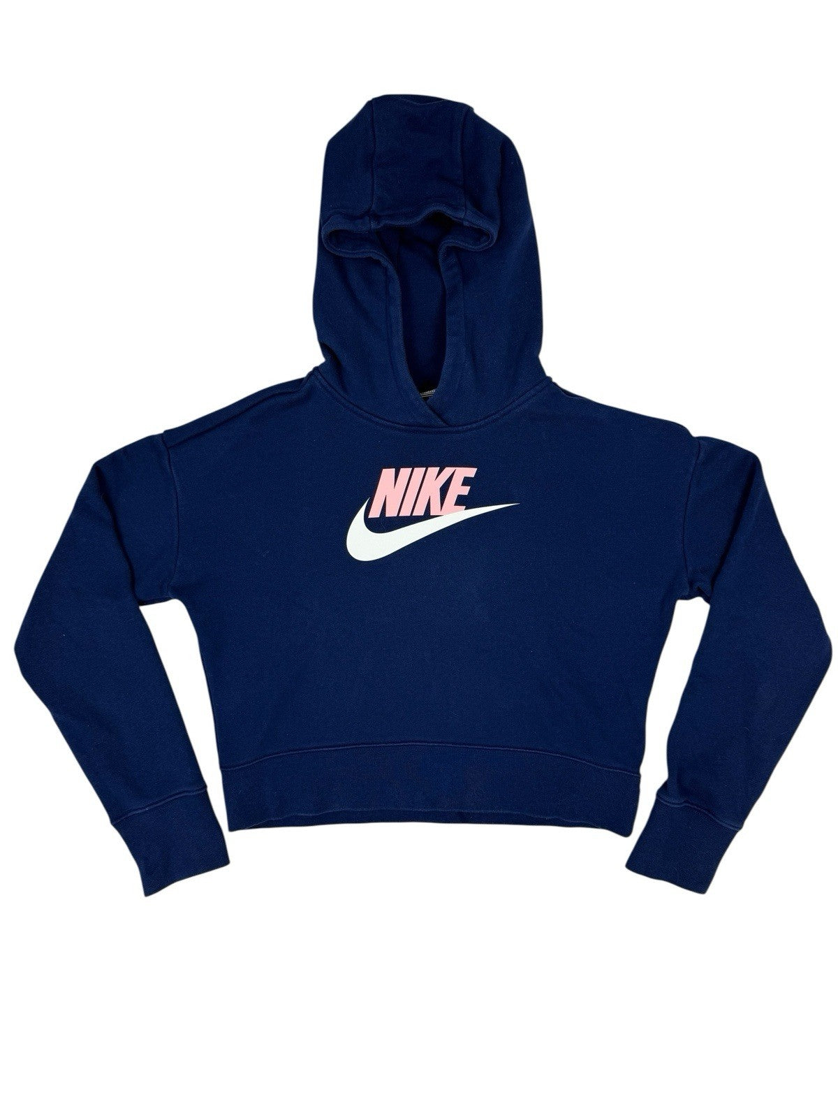 Nike Blue Cropped Printed Hoodie Youth XL