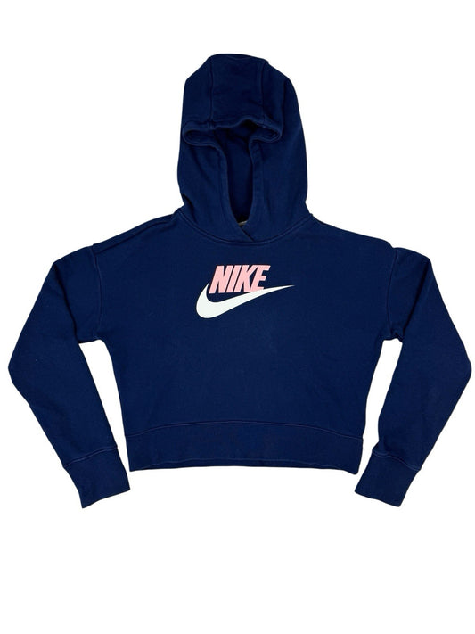 Nike Blue Cropped Printed Hoodie Youth XL