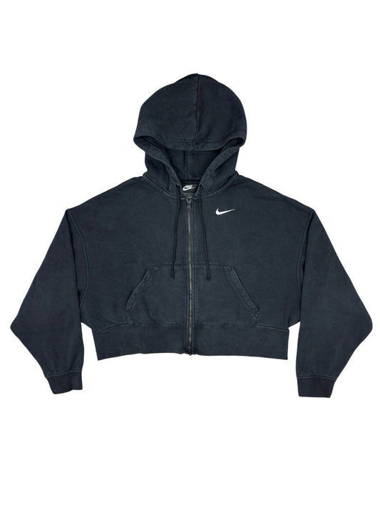 Nike Black Cropped Zip Hoodie Jacket XS