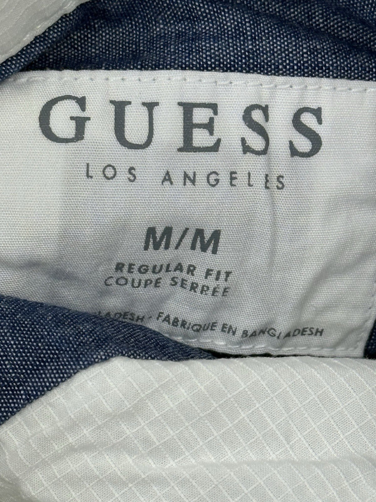 Guess White Regular Fit Collared Shirt Medium