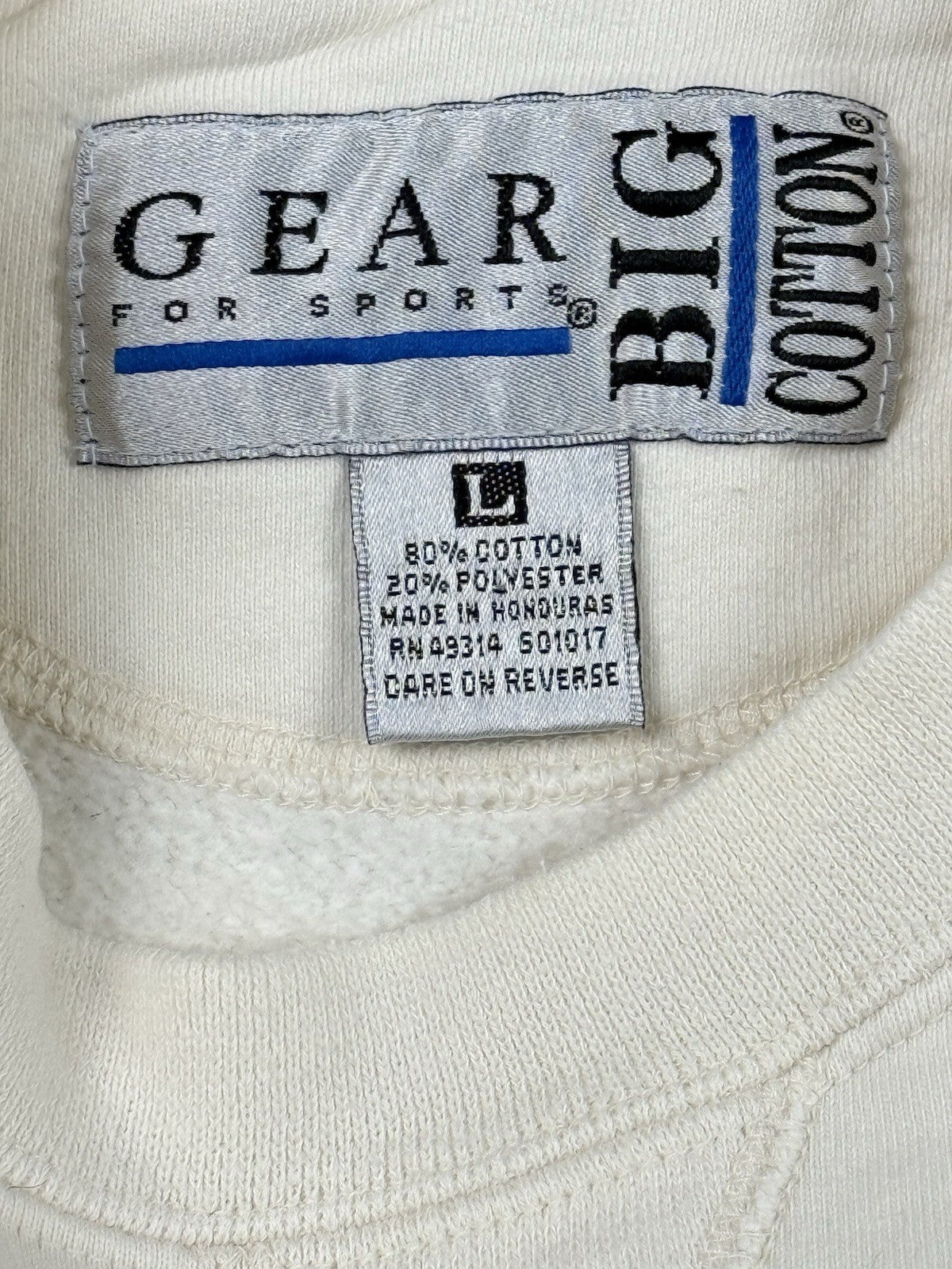Gear for Sports Vtg 90s Cream Big Cotton Wichita State University Jumper Large
