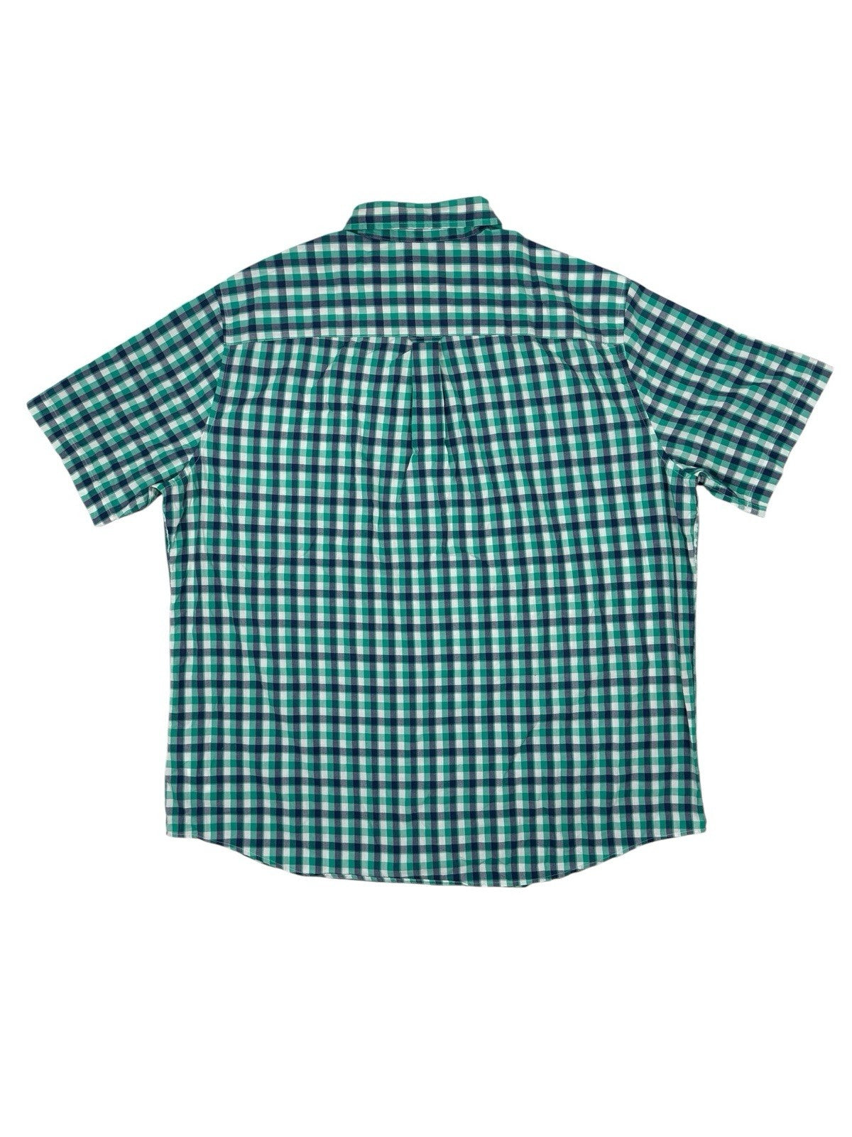 Chaps Green Check Easy Care Short Sleeve Collared Shirt 2XL