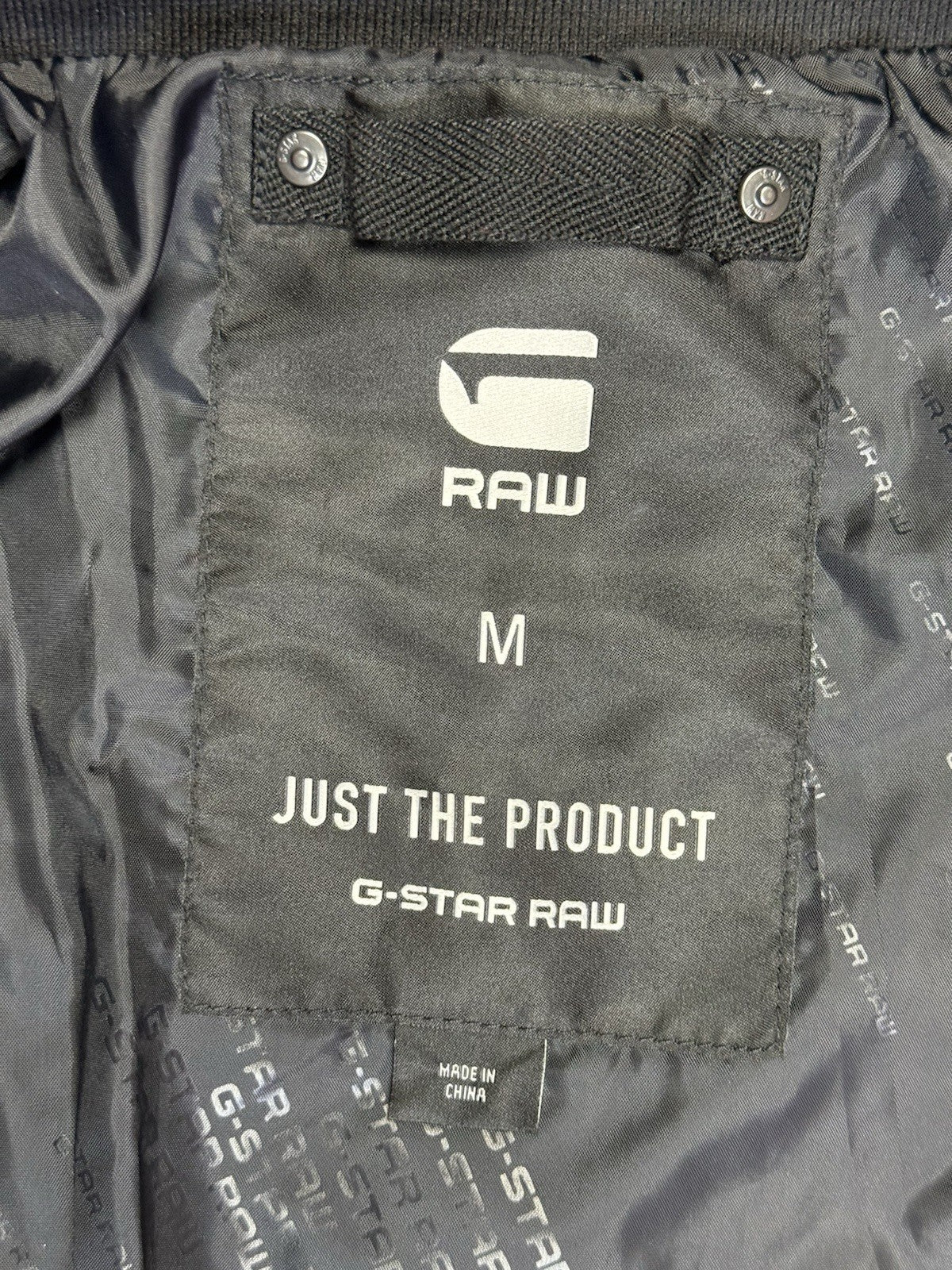 G Start Raw Blue Quilted Zip Bomber Jacket Medium