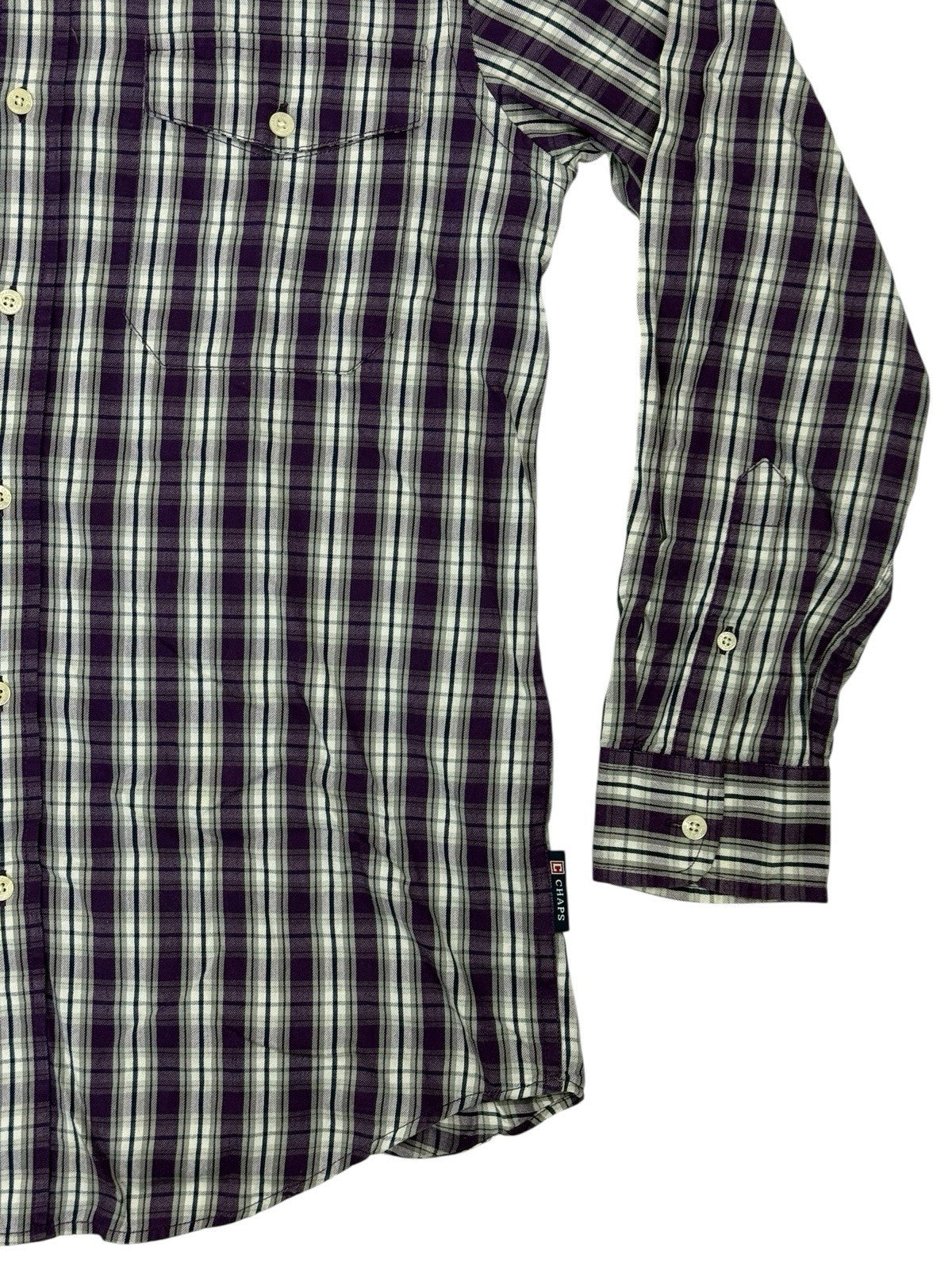 Chaps Purple Plaid Cotton Shirt Small