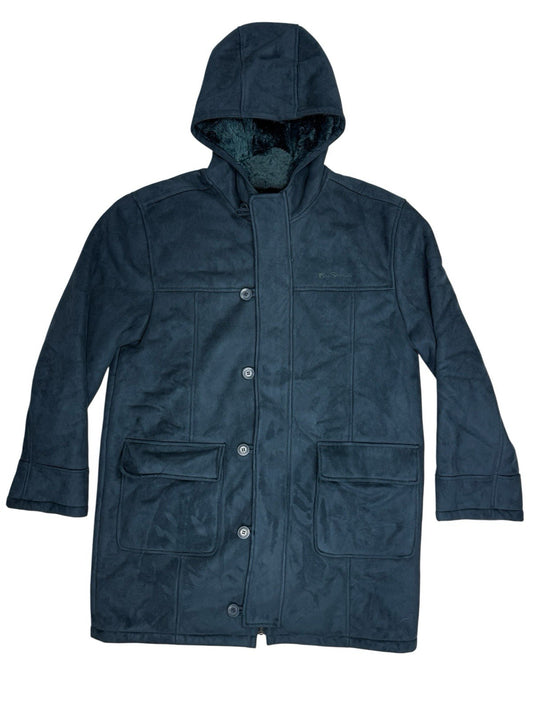 Ben Sherman Blue Lined Suede Coat Large