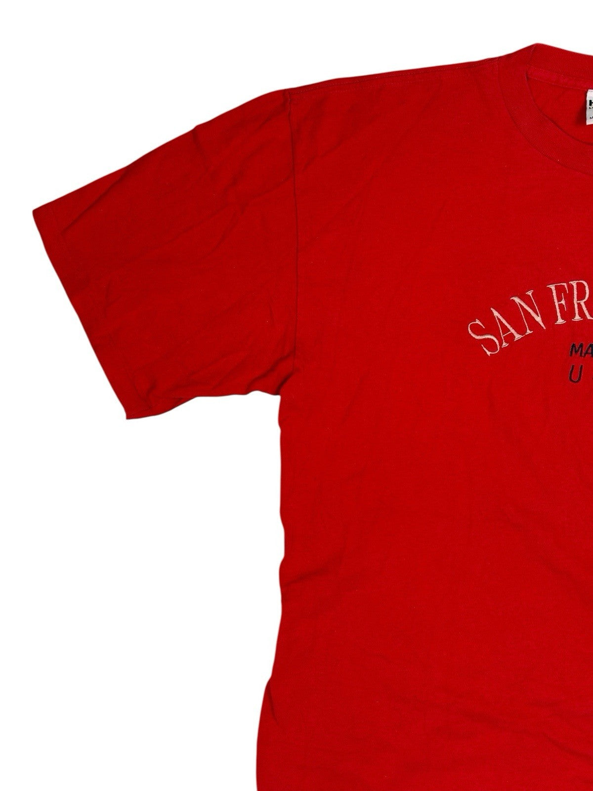 Vintage Red Cotton Embroidered San Francisco Top XL