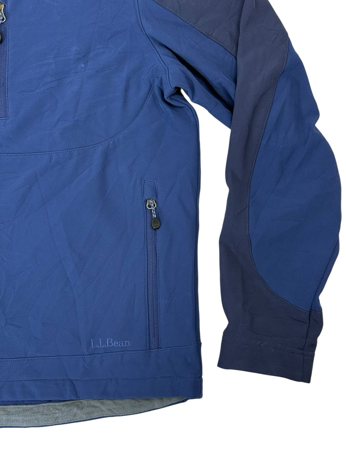LL Bean Blue Softshell Fleece Jacket Medium